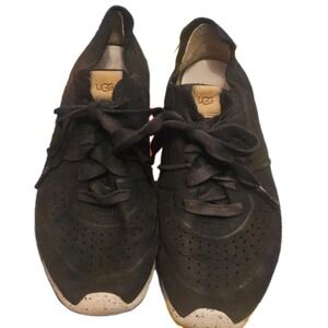 Treadlite by UGG Tye Black Suede Leather Sneaker sz‎ 8 01016674 Casual Travel